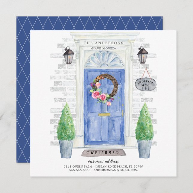 Blue Front Door Moving Announcement (Front/Back)