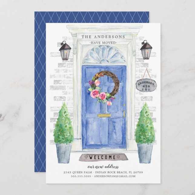 Blue Front Door Moving Announcement (Front/Back)