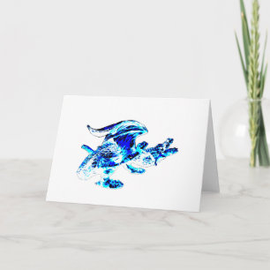 Blue Frost Dragon Greeting Card Add Own Text