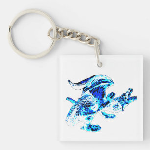 Blue Frost Dragon Key Ring