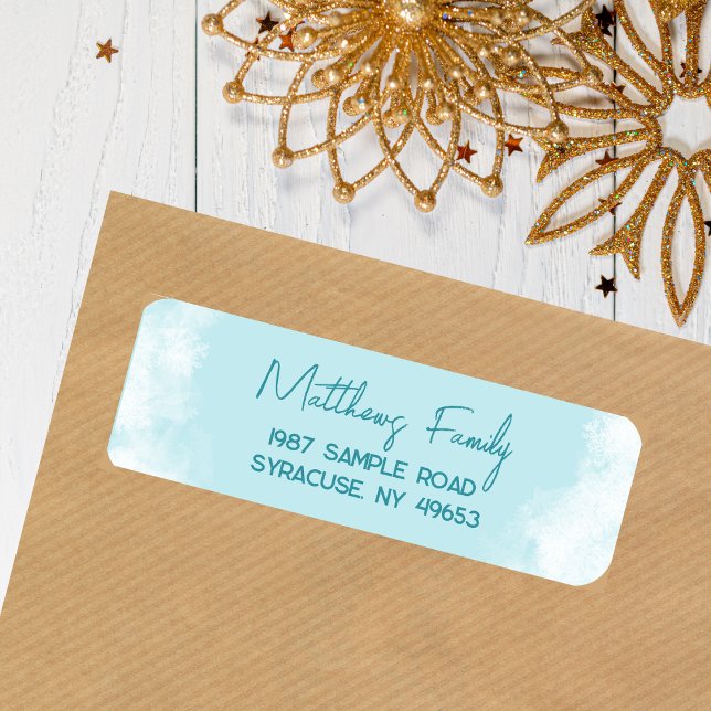 Blue Frost Return Address Label  (Creator Uploaded)