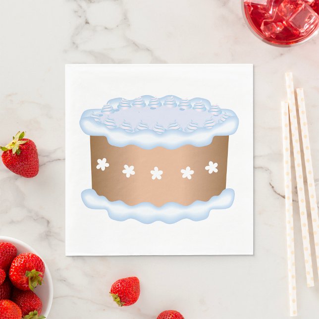 Blue Frosted Cake Bakery Dessert Napkin (Creator Uploaded)