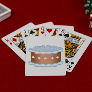 Blue Frosted Cake Bakery Dessert Playing Cards