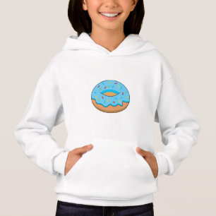 Blue Frosted Doughnut with Sprinkles Cartoon