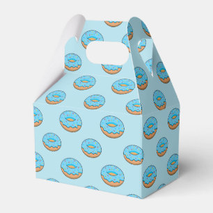 Blue Frosted Doughnut with Sprinkles Cartoon Favour Box