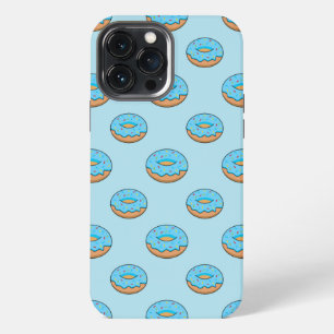 Blue Frosted Doughnut with Sprinkles Cartoon iPhone 13 Pro Max Case