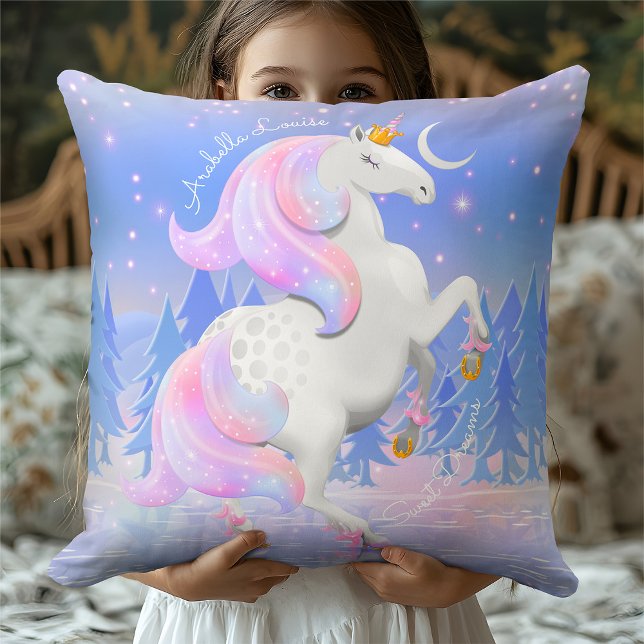 Blue Frozen Lake Unicorn Fantasy Winter Baby Cushion (Creator Uploaded)