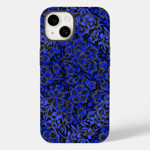 Blue fruit branches on Grey net.2tonesx4 Black BG Case-Mate iPhone 14 Case