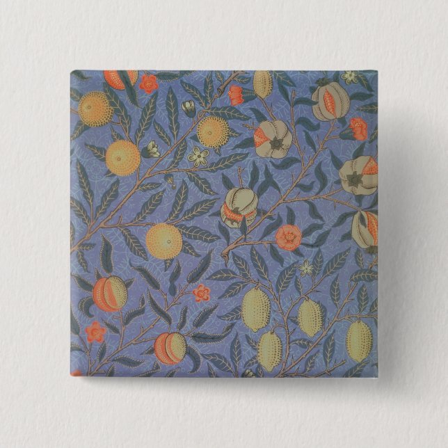 Blue Fruit' or 'Pomegranate' 15 Cm Square Badge (Front)