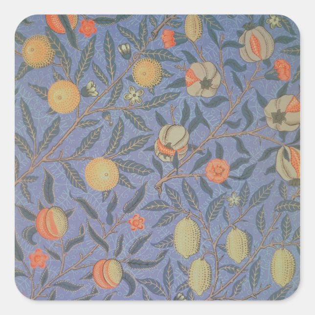 Blue Fruit' or 'Pomegranate' Square Sticker (Front)