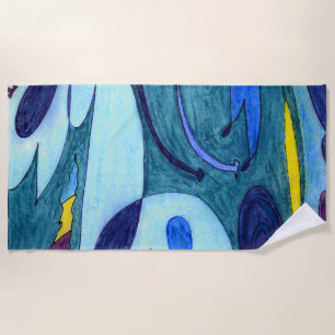 Blue Fumes Beach Towel