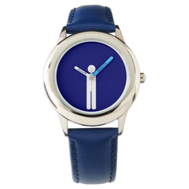 blue fun graphic man watch (Front)