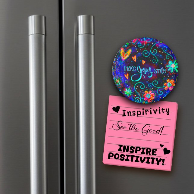 Blue Fun Make Jesus Smile Floral Inspirivity Magnet (Creator Uploaded)