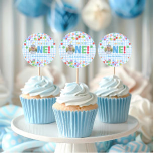 Blue Fun to Be One Photo First Birthday Sticker