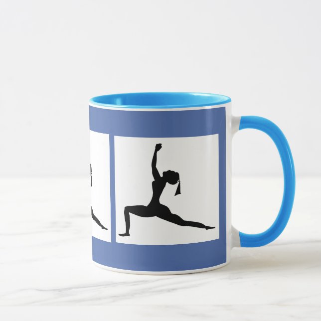 Blue 'Fun Yoga Designs' Combo Coffee Mug/ Cup (Right)