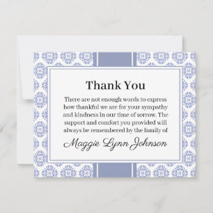 Blue Funeral Note Card Flat Bereavement Note