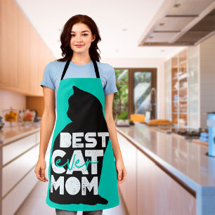 Blue Funny Mother's Day Best Cat Mum Ever Apron