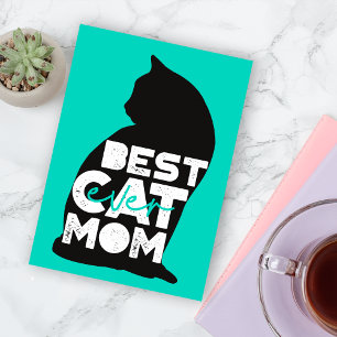 Blue Funny Mother's Day Best Cat Mum Ever Holiday Card