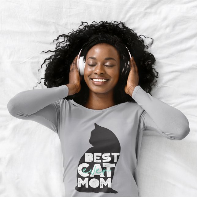 Blue Funny Mother's Day Best Cat Mum Ever T-Shirt (Creator Uploaded)
