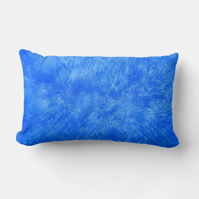 Blue Fur Frenzy Lumbar Pillow (Front)