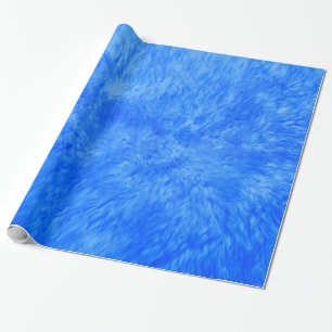 Blue Fur Frenzy Wrapping Paper