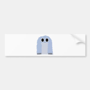 Blue Furry Monster Bumper Sticker