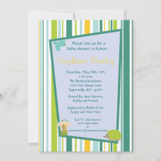 Blue Furry Woodland 5x7 invitation