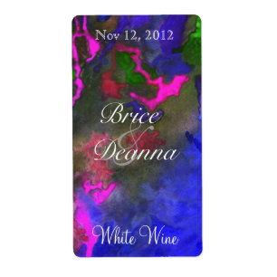 Blue Fusion 2 Wedding Wine Label