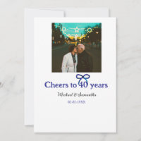 Blue g bow cheers to 40 years anniversary wedding
