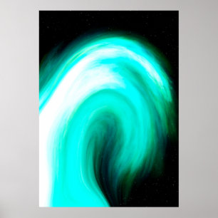 Blue Galactic Wave Poster