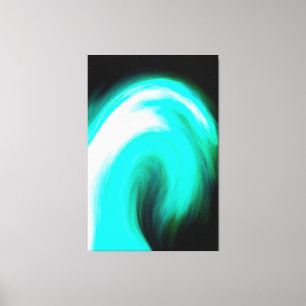 Blue Galactic Wave Stretched Canvas Print