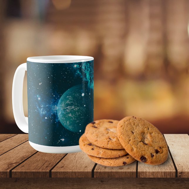 Blue Galactical Planet View Coffee Mug (Creator Uploaded)