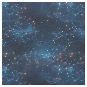 Blue Galaxy Abstract Fabric