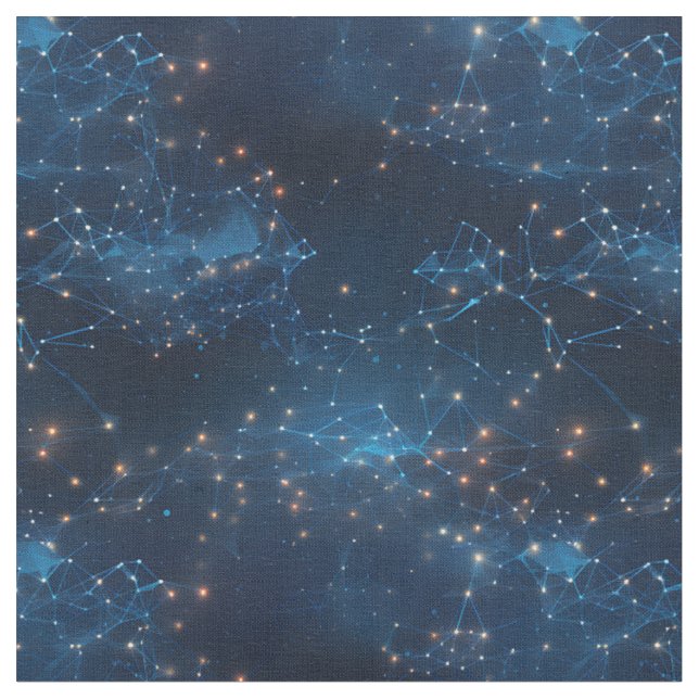 Blue Galaxy Abstract Fabric (Close Up)