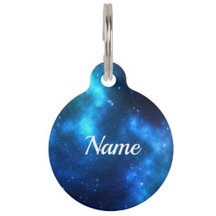 Blue Galaxy Customisable Pet Tag