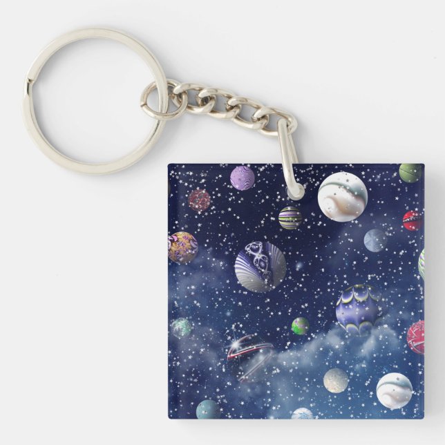 Blue Galaxy Key Ring (Front)