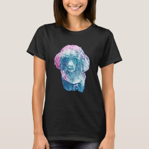 Blue Galaxy Mini Poodle Long T-Shirt