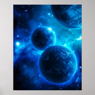 Blue Galaxy Poster