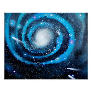 Blue Galaxy Poster