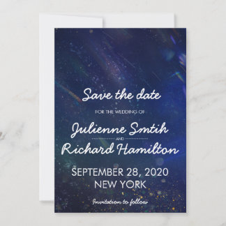 Blue Galaxy Save the Date | Written in the Stars
