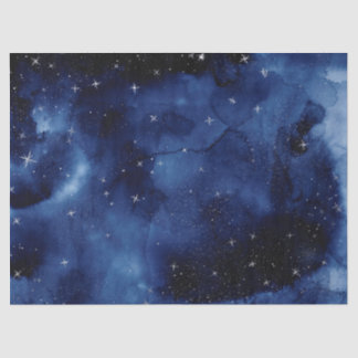 Blue Galaxy Stars Tissue Paper