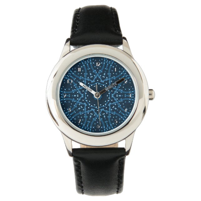 Blue Galaxy Stars Wrist Watch (Front)