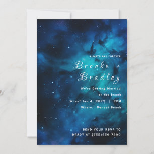 Blue Galaxy Twilight Wedding Invitation