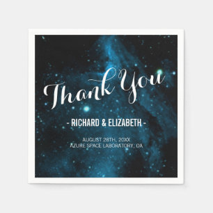 Blue Galaxy Wedding Thank You Napkins