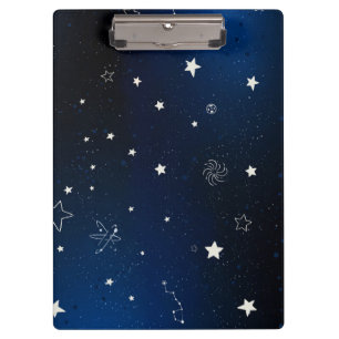 Blue galaxy with stars clipboard