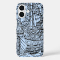 Blue Galleon Sailing Ship Nautical