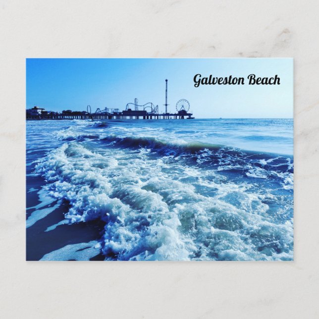 Blue Galveston Postcard (Front)