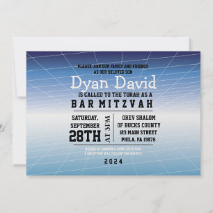 Blue GAMER GAMING DIGITAL Bar Mitzvah Invitation