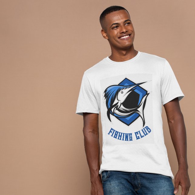 Blue Gaming Mascot Fishing Club T-Shirt (Creator Uploaded)