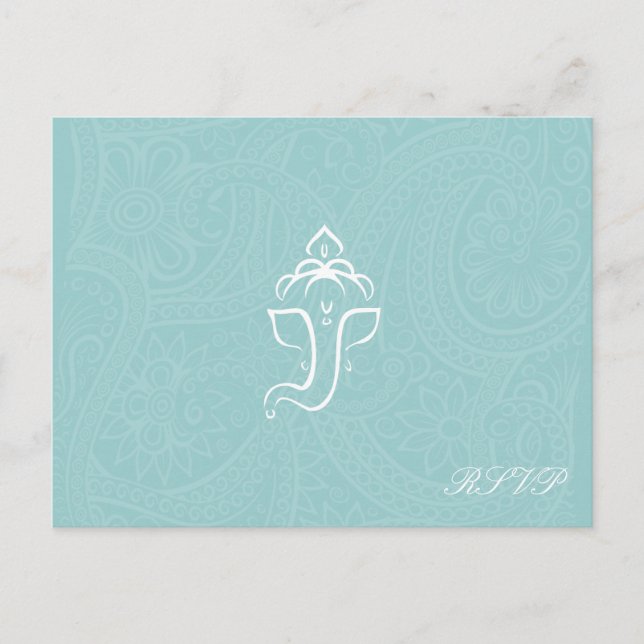 Blue Ganesha RSVP Cards (Front)